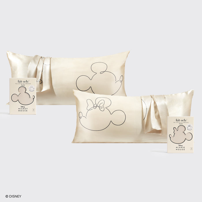 Kitsch & Mickey and Minnie King Pillowcase Bundle - Crème