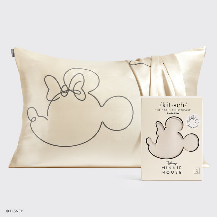 Kitsch & Mickey and Minnie Satin Pillowcase Standard Mrs. Mouse - Cream