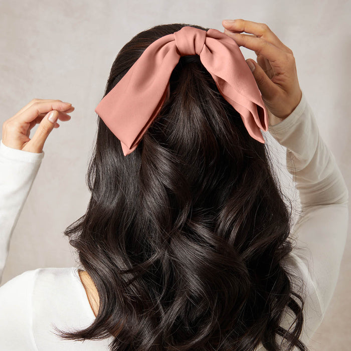 Recycled Fabric Bow Hair Clip - Rosewood