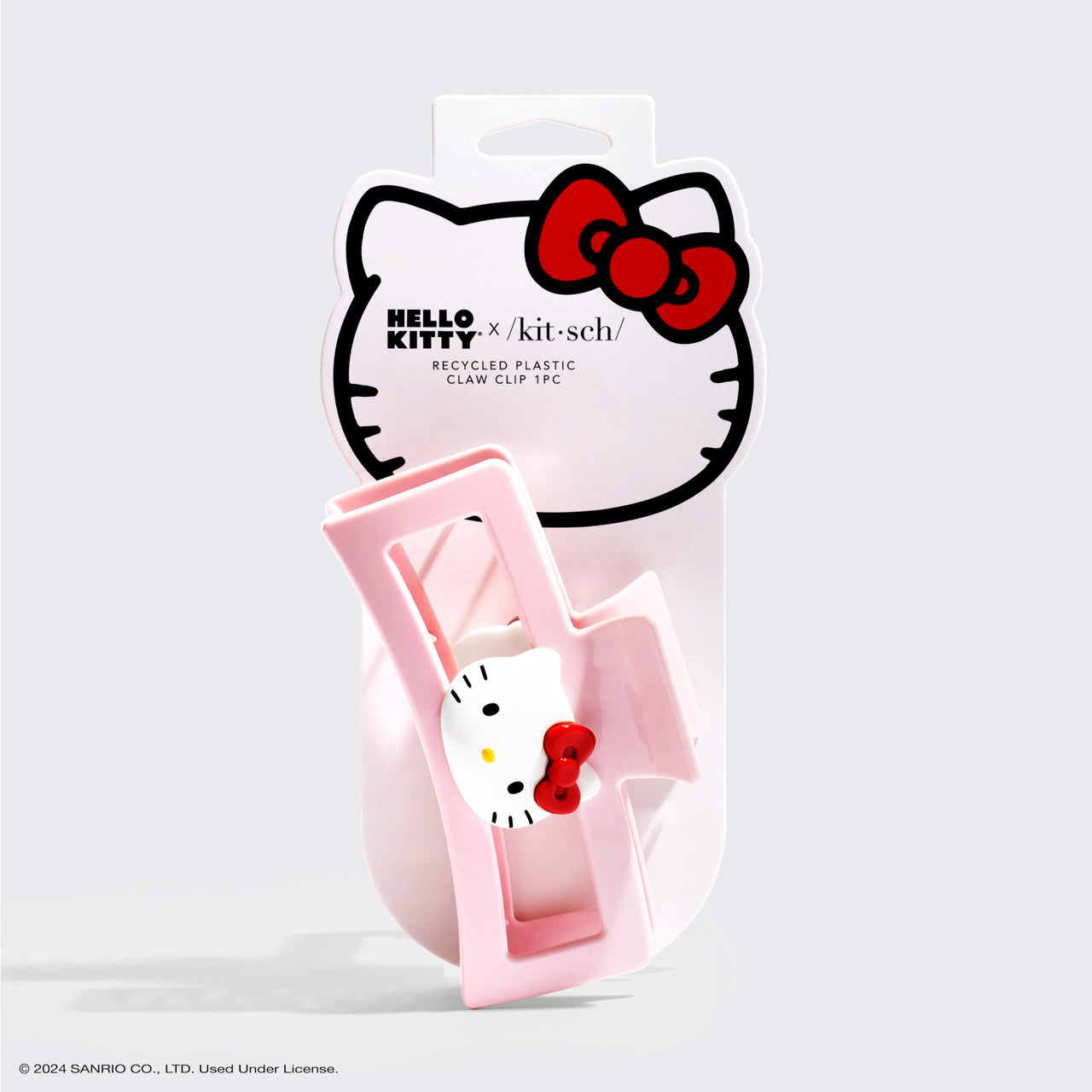 Hello Kitty x Kitsch Recycled Plastic Jumbo Open Shape Claw Clip 1pc - Hello Kitty Face