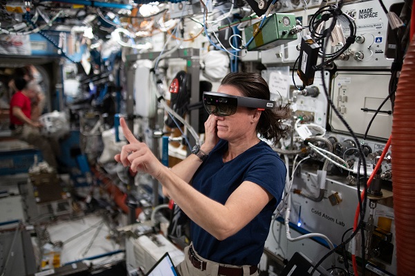 image of astronaut working with VR experiment