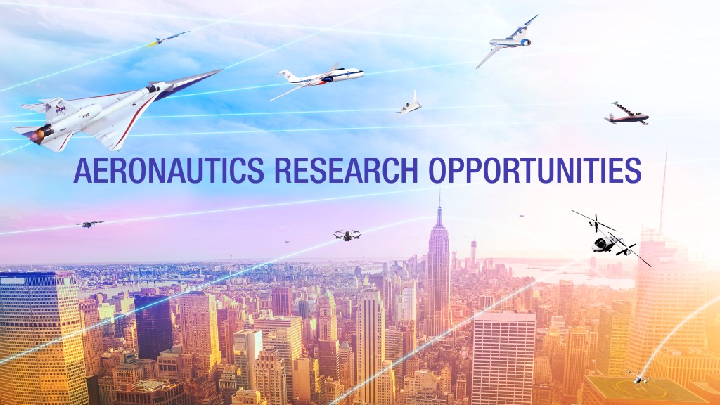 A graphic showing various airplanes over a sun-drenched New York City skyline. with the words "Research Opportunities" overlaid on top.