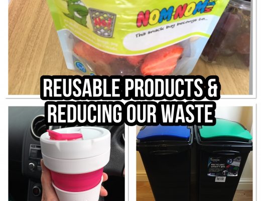 Reducing plastic, Reducing our waste, products to deduct our waste, collapsible reusable coffee cup Stojo, Nom Nom kids reusable snack and smoothie pouches - #zerowasteweek zero waste week