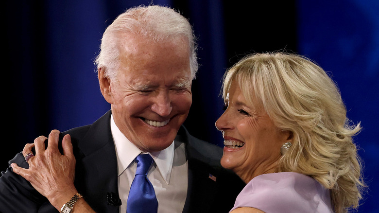 Jill and Joe Biden hug