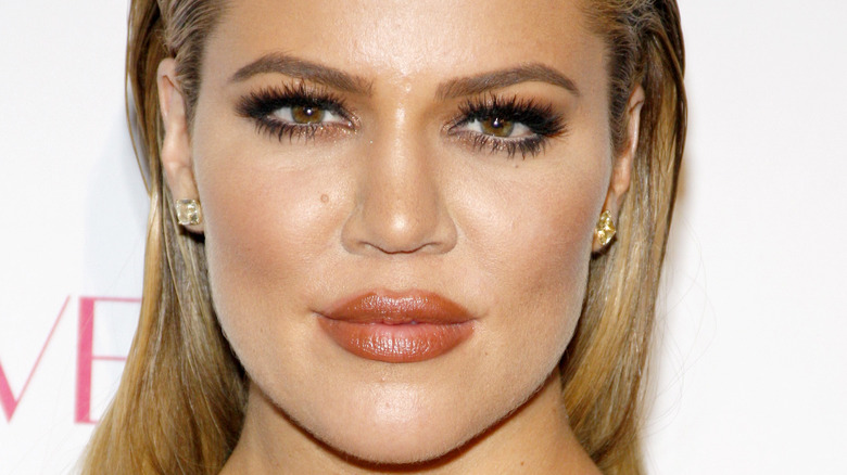 Khloe Kardashian in diamond earrings 