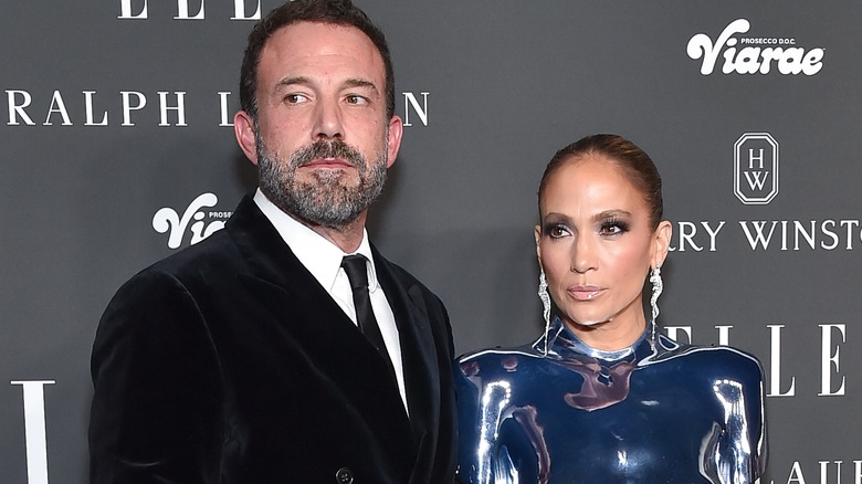 Jennifer Lopez and Ben Affleck pose at event