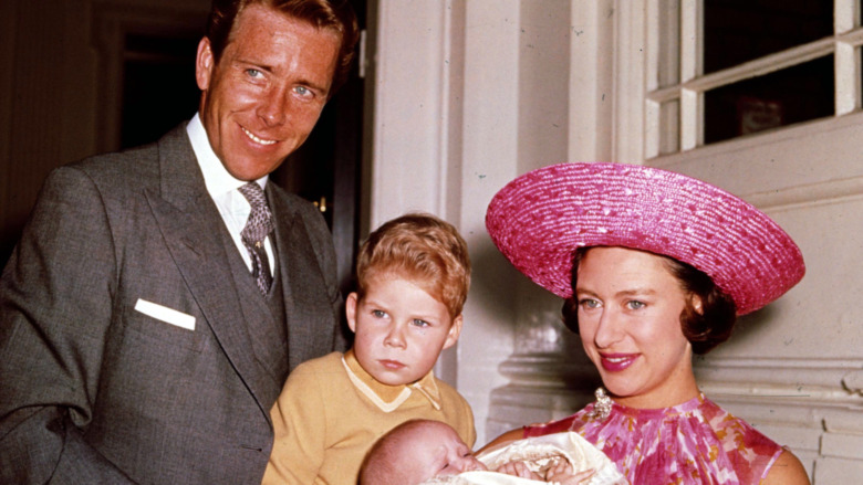 Antony-Armstrong Jones, David Linley, Princess Margaret smiling