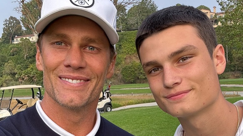 Tom Brady and Jack Brady smiling