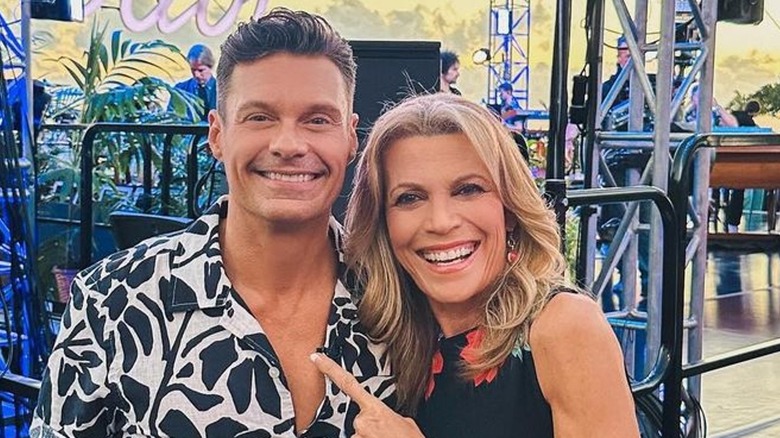 Ryan Seacrest Vanna White smiling