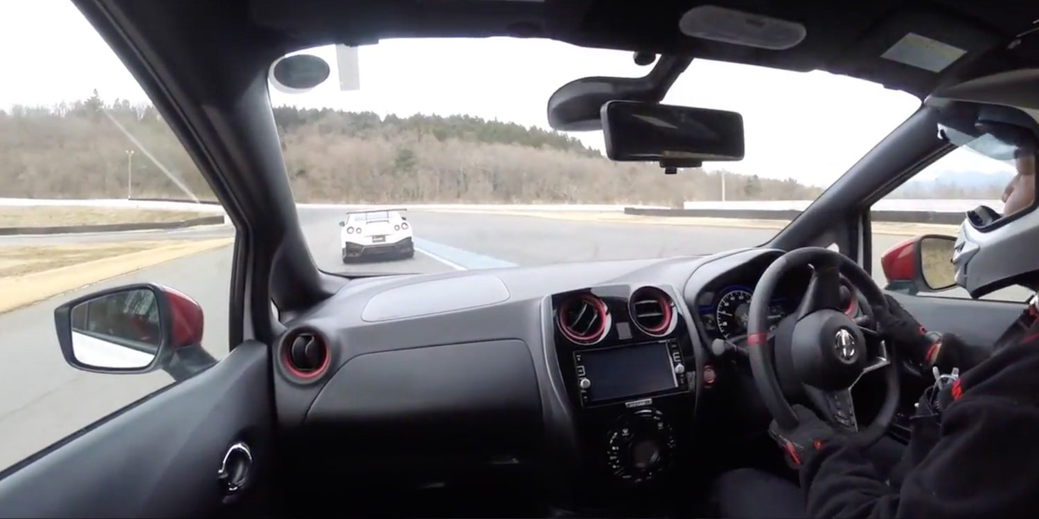 View from inside car at Nismo Academy