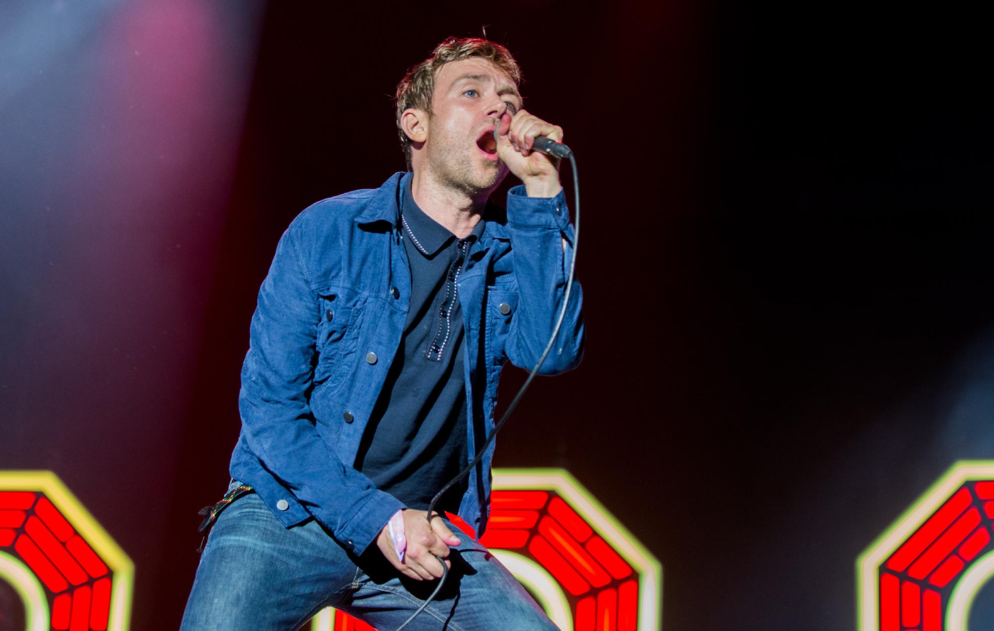 Damon Albarn of Blur performs live