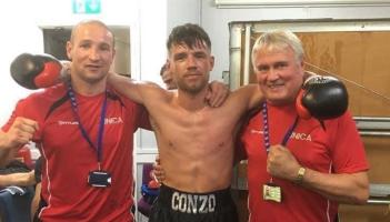 Conor McIntosh pro debut 2021 with trainers Richard Grigg and Dick Kersey MBE