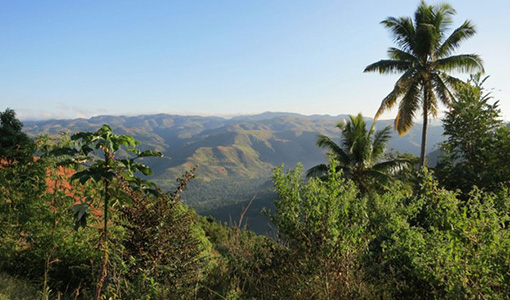 A photo of a mountainous landscape in Haiti.