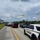 Police vehicles at the scene in West Palm Beach, Florida. Photo: Martin County Sheriff's Office...