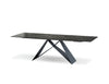 Modern Black Extending Table with Marble Vein Finish