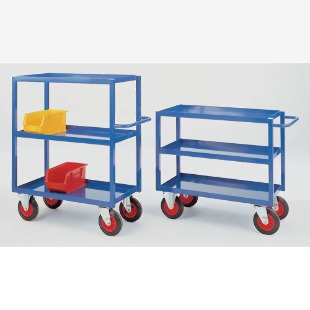 Slingsby Heavy Duty Steel Shelf Trolley With 2 Fixed and 2 Swivel Castors 350Kg Blue - 386379 54144SL