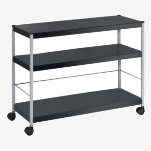 Fast Paper Mobile Trolley Extra Large 3 Shelves BlackSilver - FDP3XL01 47804PL