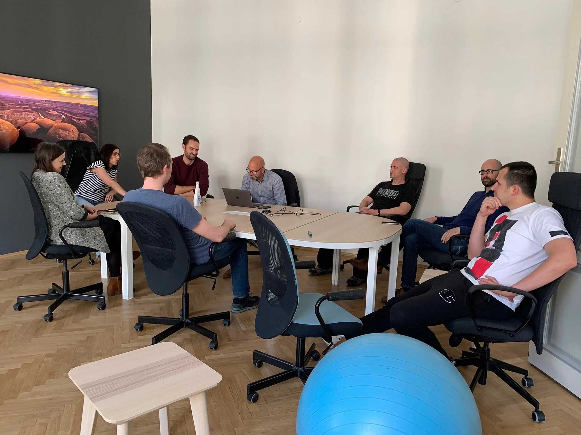 OptimizeRx team in a meeting with CEO