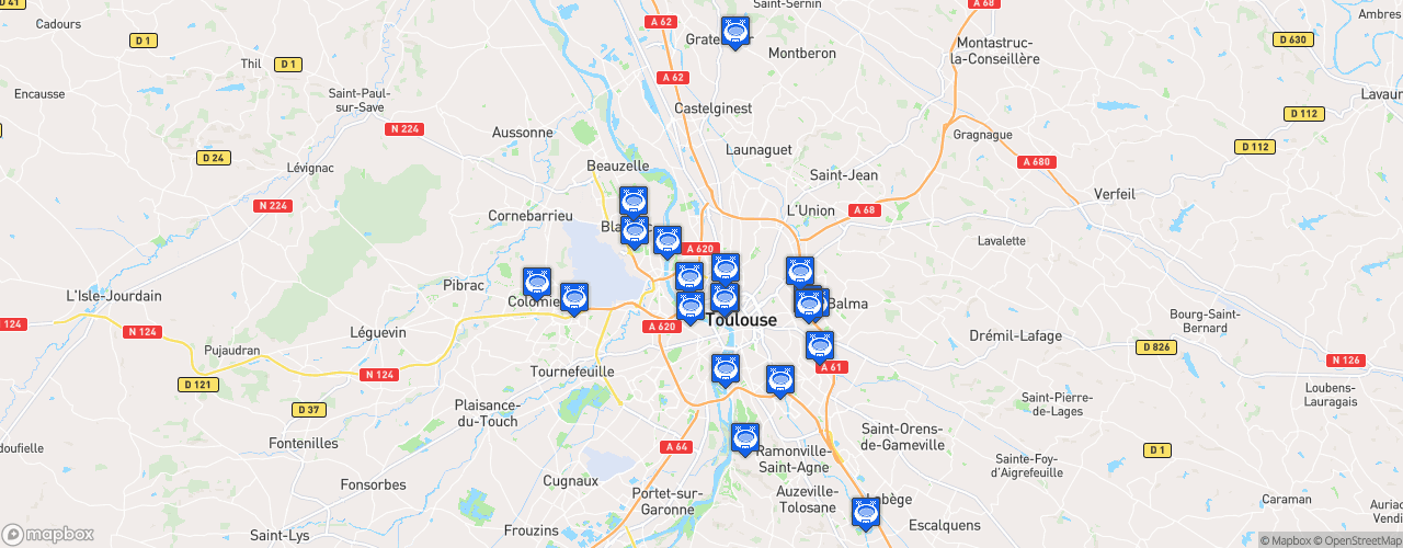 Static Map of Toulouse, France