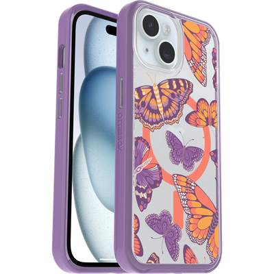 iPhone 15, iPhone 14, and iPhone 13 Symmetry Series Clear Case for MagSafe Fluttering Flora