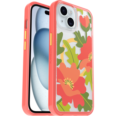 iPhone 15, iPhone 14, and iPhone 13 Symmetry Series Clear Case for MagSafe Fluttering Flora