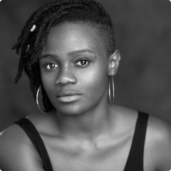 Black and white portrait of Nimene Sierra Wureh.