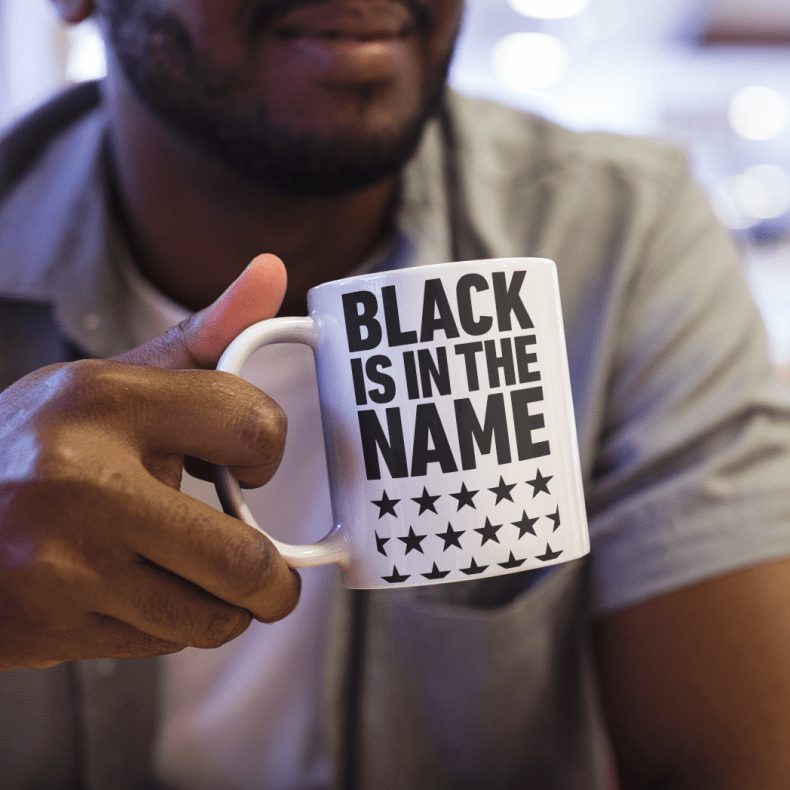 BET Black Is In The Name White Tasse