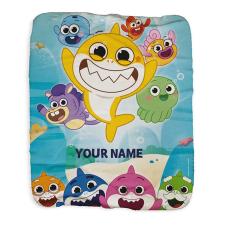 Baby Shark's Big Show Undersea World Personalized Sherpa Blanket - Paramount Shop