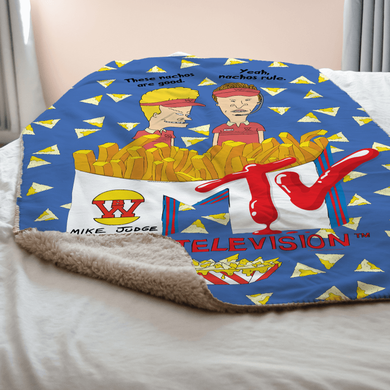 Beavis and Butt-Head Burger World Sherpa Blanket