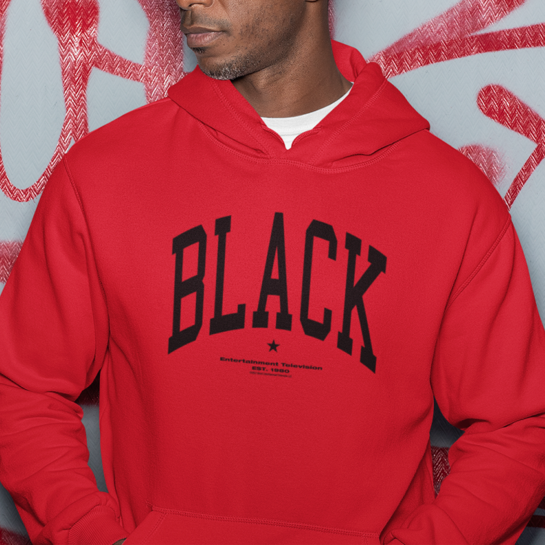 BET Sudadera negra con capucha Collegiate