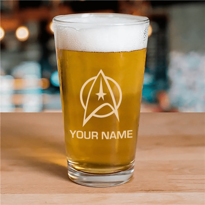 Star Trek: The Original Series Delta Personnalisé Verre à pinte gravé au laser