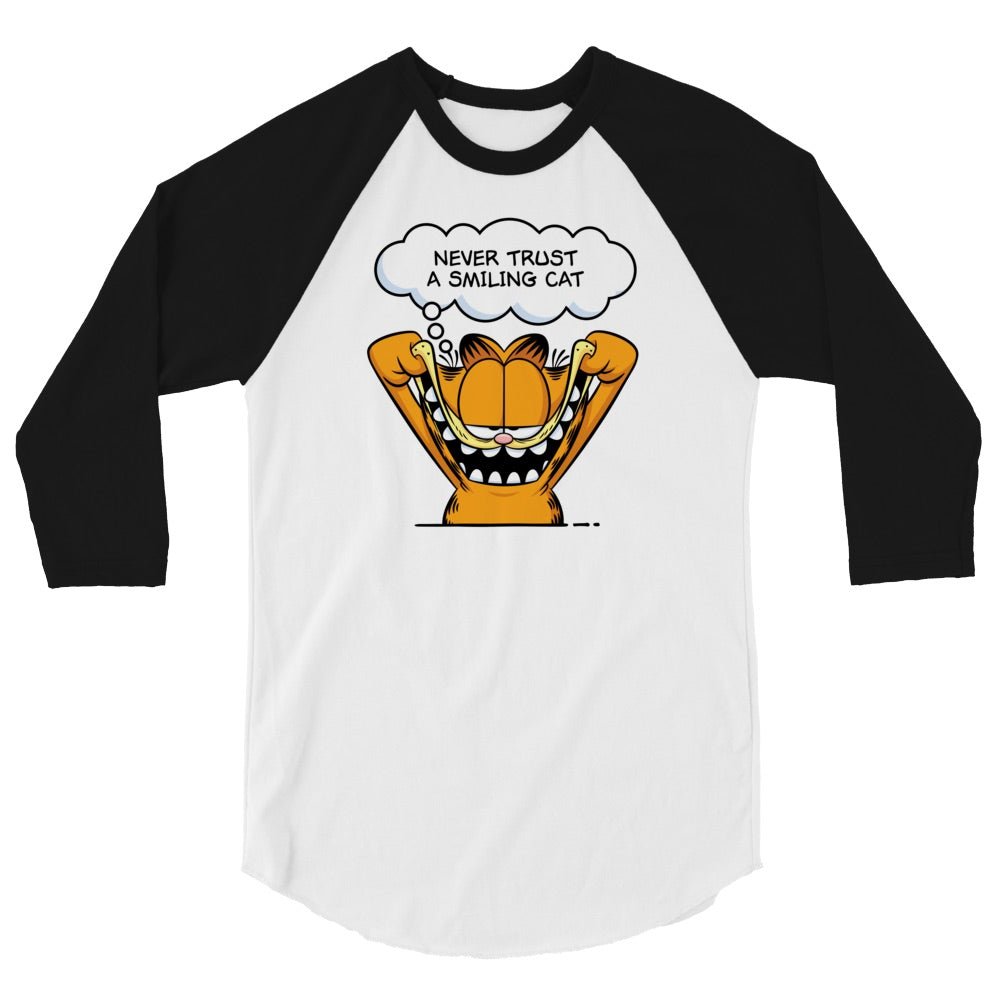 Garfield Smiling Cat Unisex 3/4 Sleeve Raglan Shirt - Paramount Shop