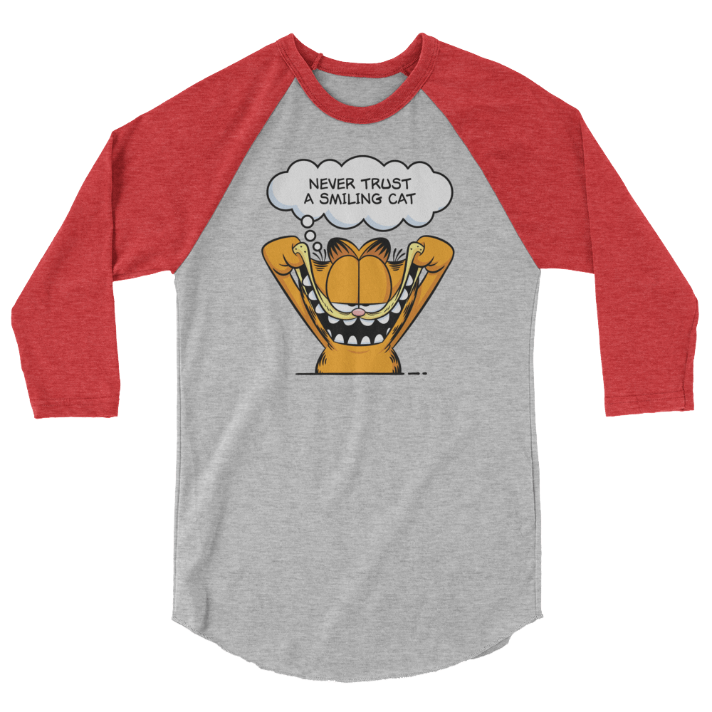 Garfield Smiling Cat Unisex 3/4 Sleeve Raglan Shirt - Paramount Shop