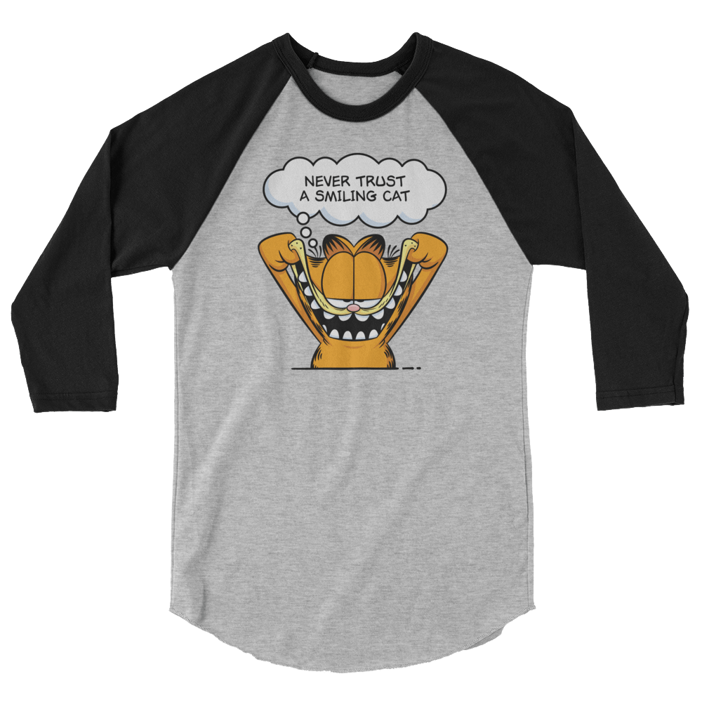 Garfield Smiling Cat Unisex 3/4 Sleeve Raglan Shirt - Paramount Shop