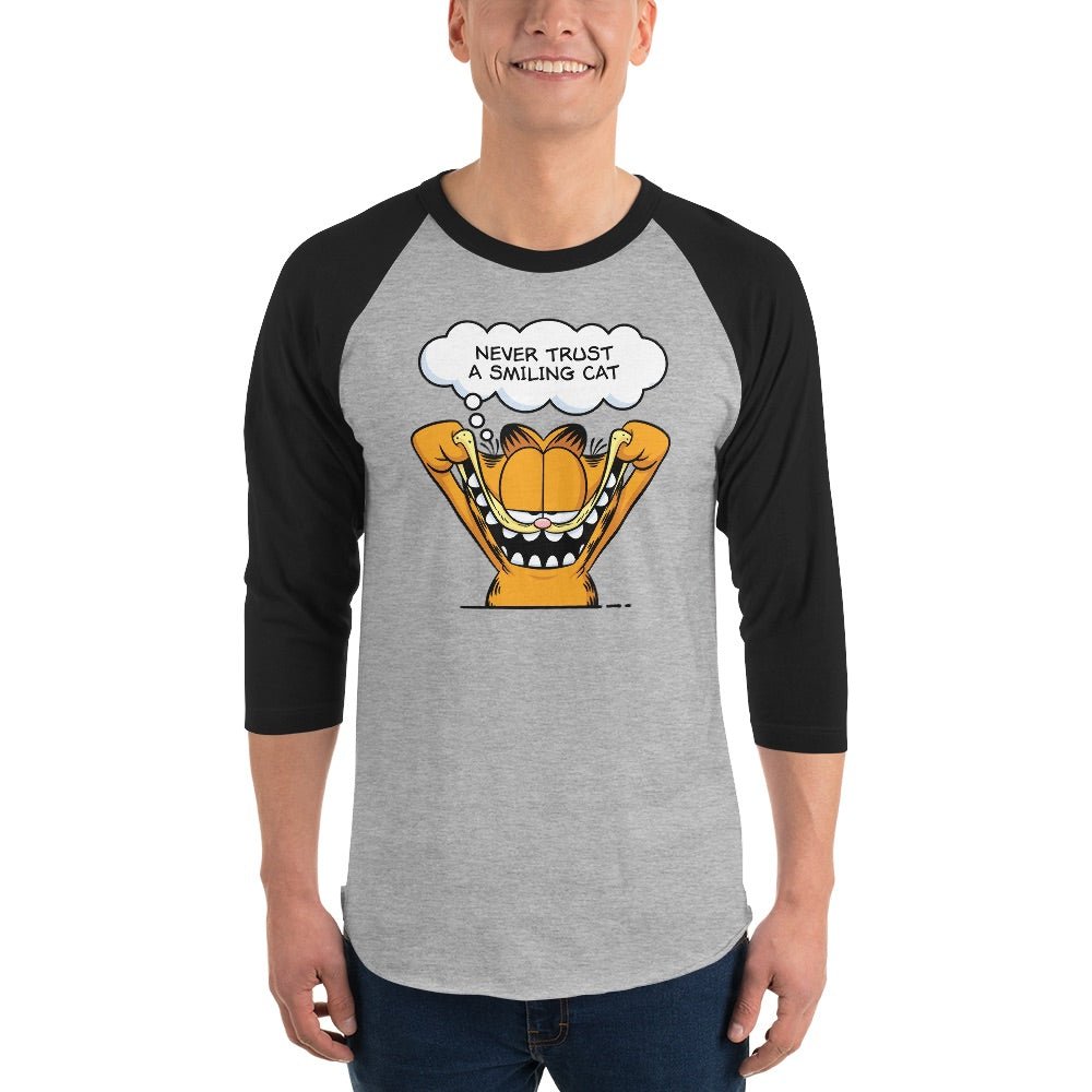 Garfield Smiling Cat Unisex 3/4 Sleeve Raglan Shirt - Paramount Shop