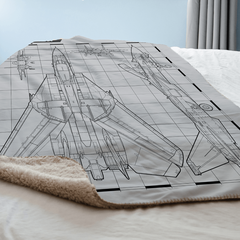 Top Gun Fighter Jet Schematics Sherpa-Decke