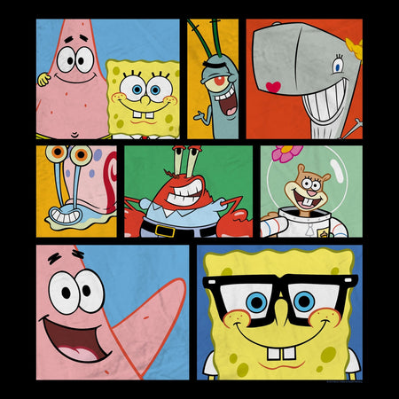 SpongeBob SquarePants Characters Grid Sherpa Blanket - Paramount Shop