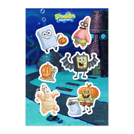 SpongeBob SquarePants Halloween Kiss Cut Sticker Sheet - Paramount Shop