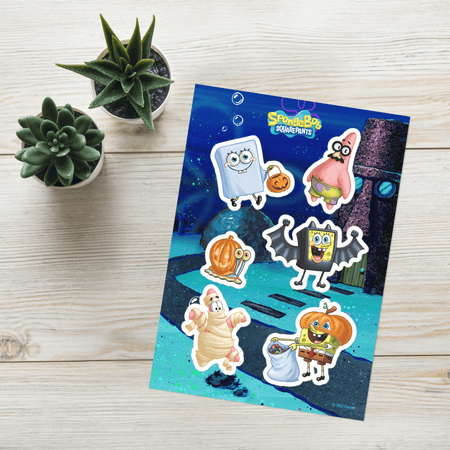 SpongeBob SquarePants Halloween Kiss Cut Sticker Sheet - Paramount Shop