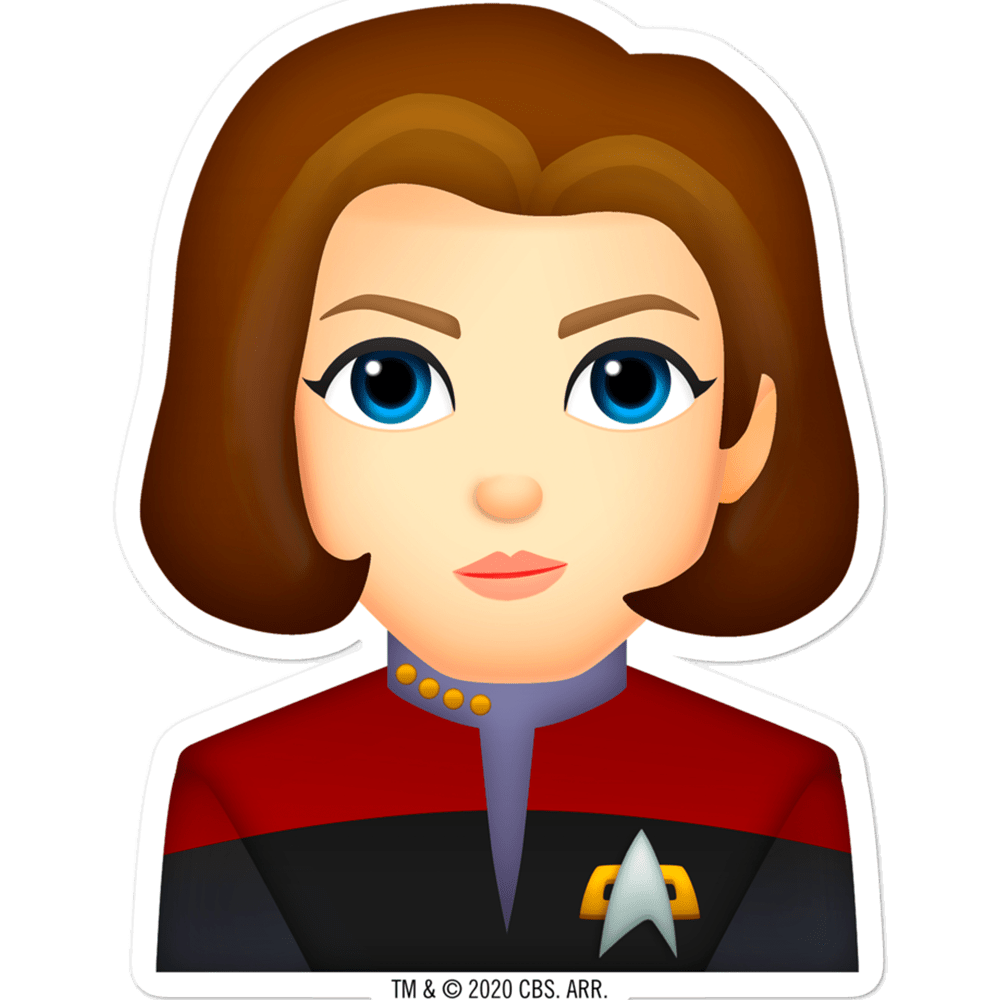 Star Trek: Voyager Janeway Emoji Die Cut Sticker - Paramount Shop