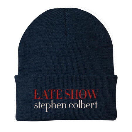 The Late Show with Stephen Colbert Logo Embroidered Knit Beanie - Paramount Shop