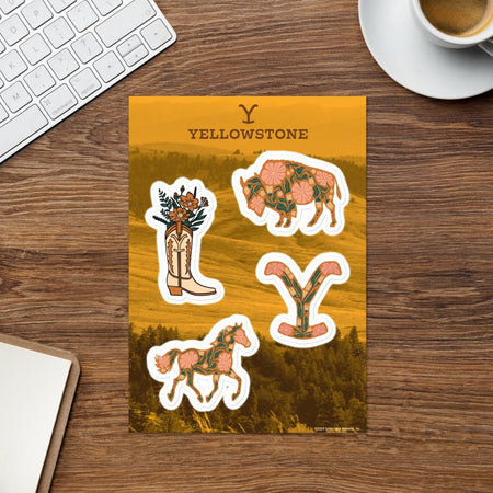 Yellowstone Floral Icons Sticker Sheet - Paramount Shop