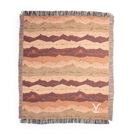 Yellowstone Mountains Pattern Woven Blanket - Paramount Shop