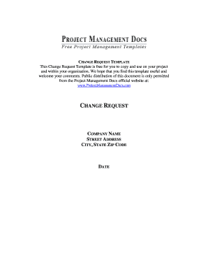 Project Change Request Form Template