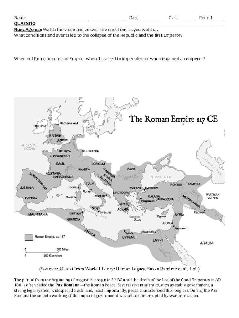 Fillable Online Roman Empire Map and Pax Romana Notes Fax Email Print ...