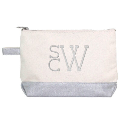 Canvas Makeup Bag with Modern Monogram