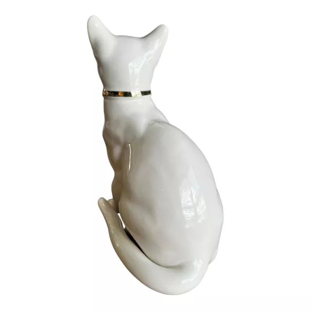 VINTAGE HISPANIA LLADRO Daisa CAT Large Gold & White Figurine 10 ...