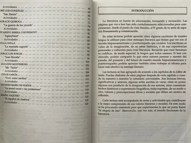 PUERTO RICO ANTOLOGIA DE LECTURAS 8vo GRADO, 1996, Vaquero/Vega/Morales ...