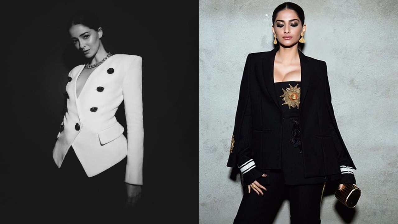 Ananya Panday and Sonam Kapoor in blazer and shorts