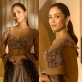 Mira Rajput stuns in Arpita Mehta black and rose gold embroidered lehenga at Anant Ambani and Radhika Merchant's sangeet party